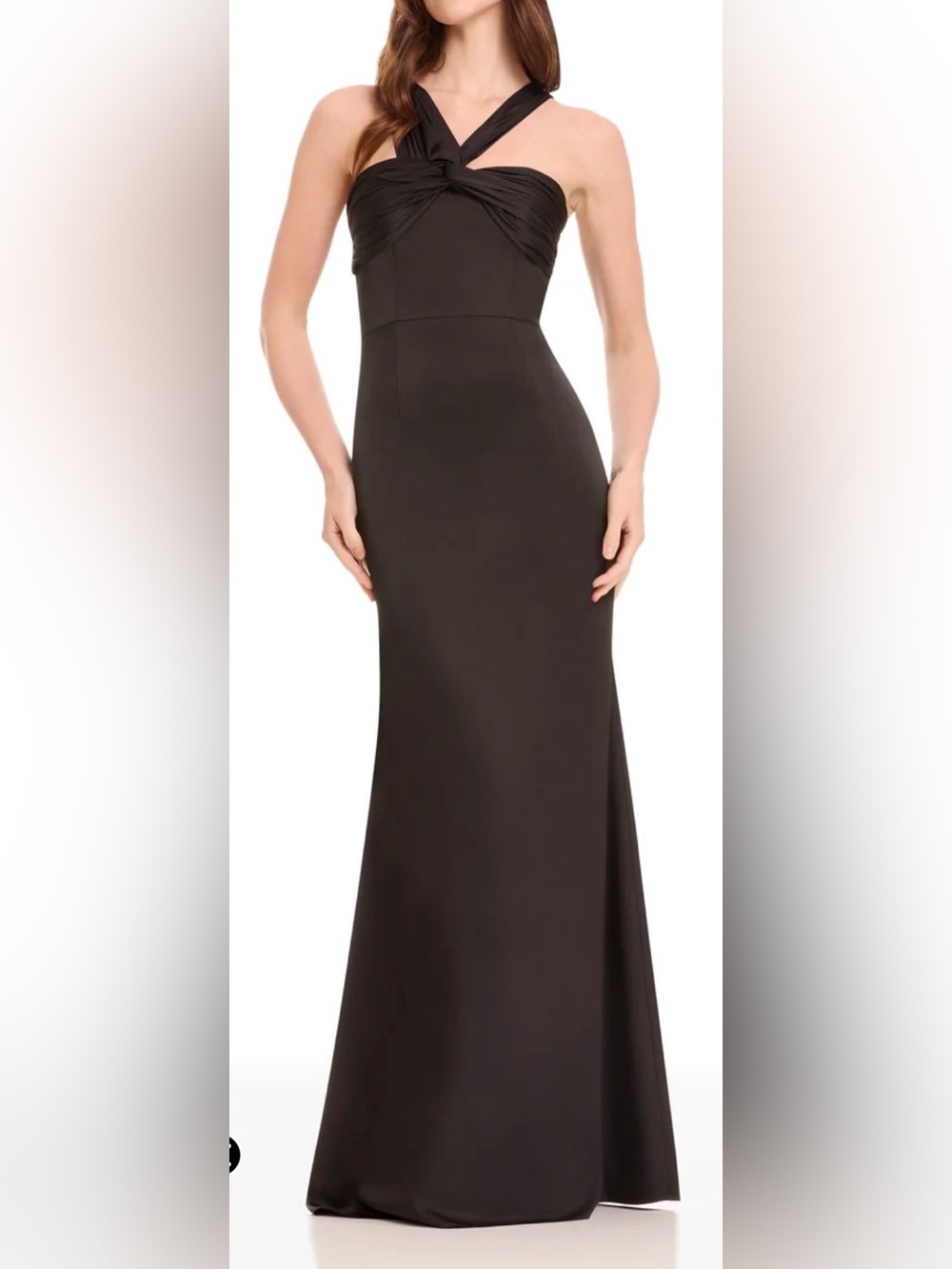 NEW Dress The Population Rosalia Sleeveless Black Satin Gown Sz M